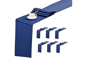 HASJOIN 6 Pack Navy blue Table Runner ,Satin Table Runners, 12x72 Inch Silk Table Runner for Wedding Party Birthday Banquet Table Decoration