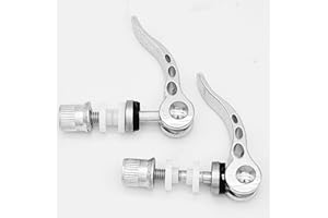 CARBONENMY Lot de 2 colliers de serrage rapide pour vélo M6 x 55 mm avec disque blanc (argenté)