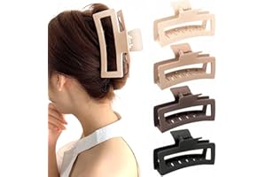 ZSPERKLA 4 Stück Extra große Haarklammer, starker Halt, 13cm Kunststoff Haarspangen für dickes Haar, rutschfeste, matte Haar Jaw Clips Haarstyling-Zubehör für Frauen und Mädchen