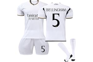 GÉNÉRIQUE R.Madrid Maillot de Foot,No.7 Ronaldo,No.5 Bellingham,No.7/20 Vini Jr,Football Ensemble Garçons/Adultes Entrainement T-Shirt et Short avec Chaussettes