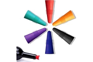 DREAMARK 6 sztuk czapki do butelek wina wielokrotnego użytku zakrętki do butelek kolorowe silikonowe ze stali nierdzewnej korek do butelek ze śrubą do przechowywania piwa szampana napoje alkoholowe