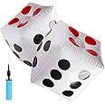 Dioppor 13" Jumbo Inflatable Dice, 2pack Outdoor Fun Giant Inflatable Dice and Inflator Set for Indoor and Outdoor Broad Game,Lawn Game,Pool Toy, Ludo and Pool Party
