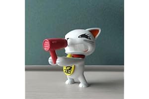 Ciyoulio Dan Da Dan Anime Figure Cat Turbo Granny Figure Holds Hair Dryer, Dandadan Statue Cute Anime Cat Sculpture Decoration Manga Gift 9 cm