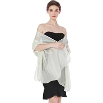 Jeelow Scialle Pashmina Donna Bicolore Reversibile – Mantella Elegante Da Sera In Viscosa, Per Matrimoni E Abiti Formali (179x63 Cm) - 4