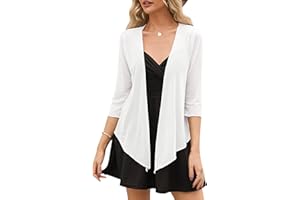 Gyabnw Bolero Damen 3/4 Ärmel Leichte Strickjacke Damen Sommer Bolero jäckchen Shrug Kurze