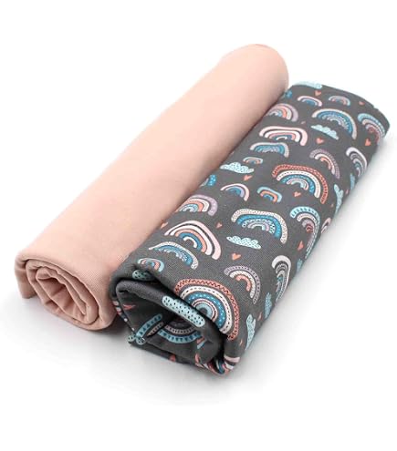 VmG-Store Mussola + tessuto di cotone coordinato, 100% cotone Tex Standard 100 (set 10 colori pastello arcobaleno grigio