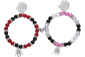 Auyuiiy Spider Bracelets for Couple Friendship, Spider Friendship Bracelets Magnetic Couple Relationship, Heart Energy Stone Bracelets, Christmas Valentine's Day for Couple, Boyfriend, Girlfriend