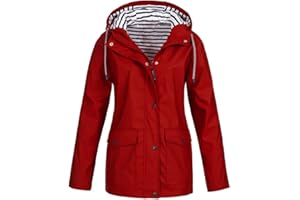 OverDose mujer A Prueba De Viento Nuevo DiseñO Chaqueta para La Lluvia De Color SóLido Al Aire Libre Plus Impermeable con Capucha Tops Chaqueta De Gran TamañO