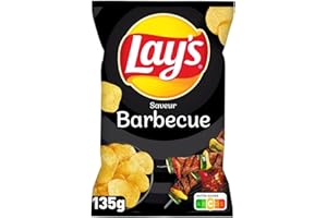 KEEMAT Lays Chips BBQ barbecue flavour Large bag 135g - Pack of 3