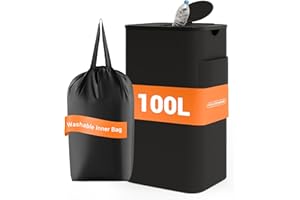 YOUDENOVA 100L Pojemnik na butelki zwrotne z pokrywą i uszczelnieniem zapachowym, kosz kuchenny, zbiornik na puste butelki i szkło, pojemnik na recykling, stojak na worki na śmieci, czarny