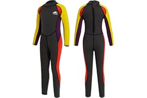 Gogokids Combinaisons Humides pour Enfants - Garçon Filles Combinaisons de Plongée Thermique Une Pièce 2.5mm Néoprène Vêtements Anti-UV