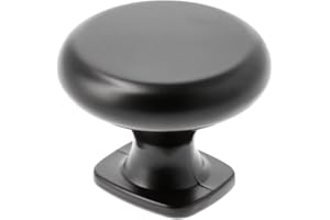 GTV - LORENA Ø 3,3 cm I Pomos para muebles con tornillos I Pomos para armario de cocina, tirador de puerta para cajones, tiradores para muebles I Negro mate