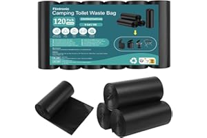 flintronic Sacs Poubelle, 120 Pièces Sacs pour Toilettes Biodégradables, 30L Sacs de Toilette de Camping Imperméables et Portable, pour Camping, Voyage, Randonnée, Cuisine, Maison