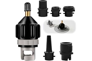 MDLSDE Adattatore per Pompa per Valvola SUP, Attacco Pompa Gonfiabile SUP Adattatore di Gonfiaggio Convertitore Canoa Gonfiabile con 4 Ugelli Valvola Aria per Tavola da Surf Paddle Kayak Aria Compressa