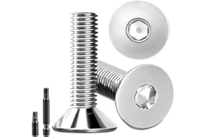 STELLARILL 20 Stk senkkopfschrauben edelstahl M8X30mm Innensechskant M8 edelstahlschrauben DIN 7991/ISO 10642 Senkkopf Schrauben Steckdose Gewindeschrauben Senkschraube mit 2 Stk Sechskant Schrauberkopf (Silber)