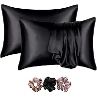 Coolbeds Satin Silk pillow covers for hair and skin-With Satin Scrunchies for women Stylish |Satin pillow covers for…