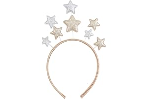 HFMYGS Weihnachten Glitter Star Headband, Glitzer Sterne Silber Gold Stirnband Für Damen Mädchen, Weihnachten Haarschmuck Haarband, Weihnachten Party Haarbänder Für Frauen, Weihnachten Festival