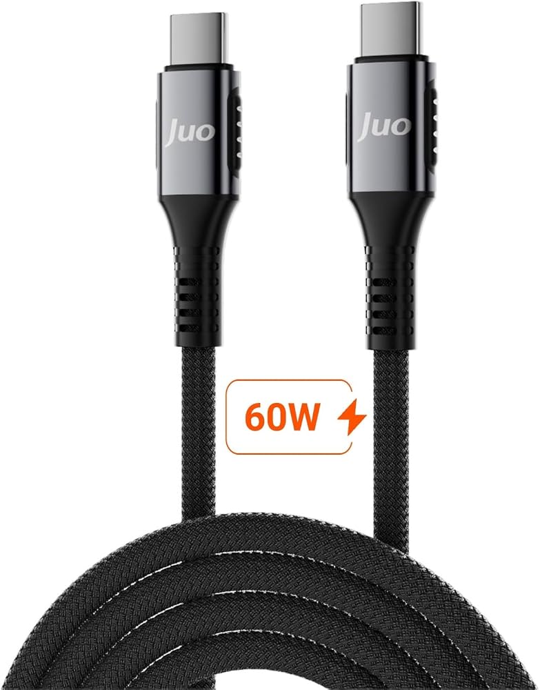 Juo 60W USB Type-C to Type-C Örgülü PD Hızlı Şarj ve Data Kablosu 2 Metre
