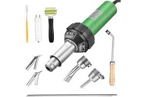 Krovtoy Soudure Plastique 1600W, Pistolet à Air Chaud 20 ℃ - 600 ℃ de Soudeur en Plastique à Contrôle de Température Variable Kit