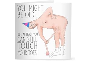 NOTNICETHINGS Touch Your Toes Rude Birthday Card for Men - Hillarious and Funny 40th, 50th, 60th, 70th Birthday Cards for Men