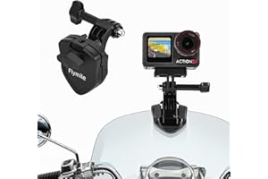 Flymile Motorcycle Windshield Clip Mount for DJI Action 5 Pro 4 3,Motorcycle Windshield Camera Clamp for GoPro Hero 13 12 11 10 9 8,Aluminum Alloy Windshield Mount for Insta360 Ace Pro