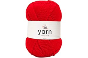 Korbond DK Red Yarn - 100g Acrylic Wool - Lightweight, Hypoallergenic & Durable Double Knit Crochet Yarn Knitting Wool (290m Total)