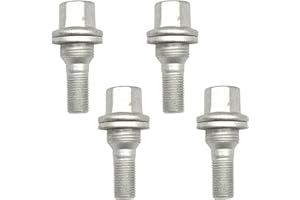 Bohaner Lot de 4 boulons de roue M12 x 1,25 essieu arrière essieu avant 9817024580 argent pour Citroën C2 C3 C4 C5 C6 Peugeot 206 207 308 407 508 Citroën DS3 DS4 DS5 Berlingo SAXO XSARA Jumpy