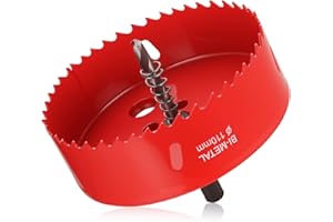 RunXinDa Lochsäge 110mm, HSS M42 Bi-Metall Lochsägen Set, 110mm Lochbohrer, Bohrkrone mit Sechskant Schaft und Bohrer, für Holz, Kunststoff, Gipskarton, Blech, dünnen Metallplatten und mehr