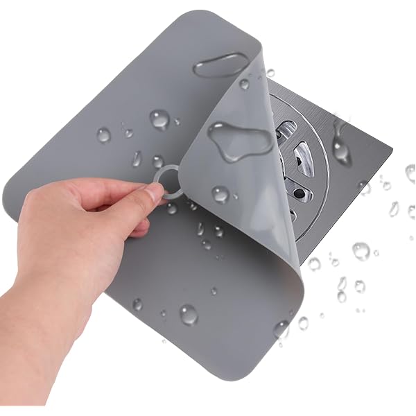 Silikon-Duschablauf-Abdeckung – 2 Stück, Geruchshemmend, 15x15 Cm, Grau, Für Bad/Küche