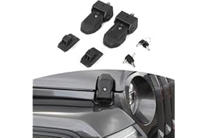RT-TCZ Lot de 2 loquets de capot d'origine avec clé pour Jeep Wrangler JL JLU Gladiator JT 2018-2024 Noir