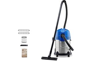 Nilfisk Buddy II 18L Inox Aspirateur Eau et Poussière pour la Maison, Jardin et Voiture (1200 W)
