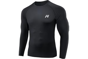 MEETWEE Haut Compression Homme Manche Longue/Courtes,Baselayer Maillot Running Vetement Fitness pour Sports Jogging T-Shirt Baselayer pour Sports Musculation Gym