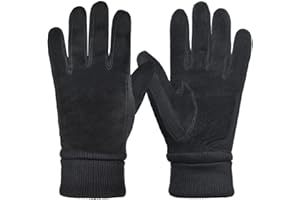 Harssidanzar Guanti invernali da donna in pelle scamosciata in lana termica foderati in pile SL024EU