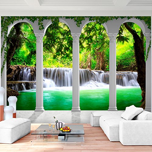 Fototapete Wasserfall 308 x 220 cm - Vliestapete - Wandtapete - Vlies Phototapete - Wand - Wandbilder XXL - !!! 100% MADE IN GERMANY !!! Runa Tapete 9030010b