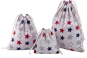 ABARÍA Amoyie 3 pz Organizer Borsa Tessuto con Coulisse per Ragazzo Giocattoli e Piccoli Oggetti, Borsa Regalo, Piccola Sacche