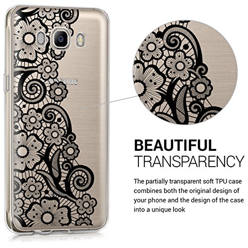 kwmobile Funda para Samsung Galaxy J5  2016  DUOS - Case para m  vil en TPU silicona - Cover trasero Dise  o Flores dibujadas en negro transparente reviews kwmobile Funda para Samsung Galaxy J5  2016  DUOS - Case para m  vil en TPU silicona - Cover trasero Dise  o Flores dibujadas en negro transparente