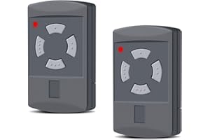 PUISENO 2 Stück Ersatz für Hörmann Garagentoröffner, Handsender 40,685 MHz, 4 Kanäle, kompatibel mit HS2-40, HS4-40, HSE2-40, HSE4-40, HSM2-40, HSM4-40, graue Taste