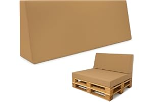Amazinggirl Coussin Palette de Jardin en Mousse Assise Coussin de Dossier 120x40 cm - Coussins Exterieur et Interieur Gros oreillers pour d'assise canapé Banc Balcon Banquette et terrasse Beige