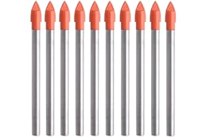 Gunpla 10 Pezzi 6mm Punta per Vetro Punte Trapano per Bucare Piastrelle Gres Porcellanato Ceramica Vetro Granito in Acciaio di Tungsteno Materiale
