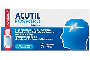 Acutil Fosforo Advance, Integratore Alimentare con Vitamina B6, L-Asparagina, Fosfoserina e L-Glutammina, Contribuisce a Rimanere Concentrati e a Ragionare con la Giusta Lucidità, 10 Flaconi da Bere