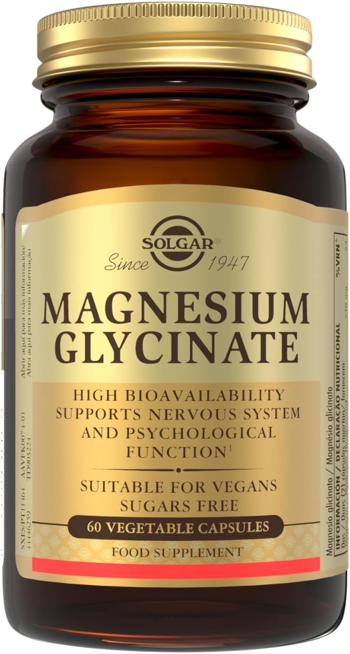 Solgar Magnesio Bisglicinato 240 mg | Alta Biodisponibilidad y Absorción | Reduce Cansancio y Apoya Sistema Nervioso | 100% Quelado | Vegano | 60 Cápsulas Vegetales