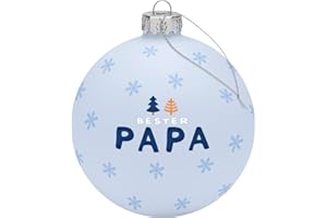 ‎GRUSS & CO Gruss & CO Weihnachtskugel Motiv Papa | Glaskugel mit Bändchen, Durchmesser 8 cm, in Geschenkbox | 51144