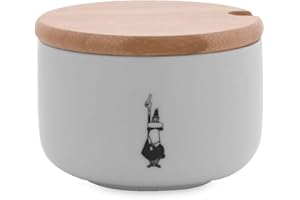 Bialetti Y0TZ102 Zuccheriera (con Coperchio Bamboo), Porcellana