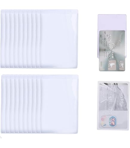 plastic key card sleeves Pawfly 6 Pack Waterproof Badge Holders for Work Travel Cards elegant and generous 10 Pack Vertical ID Card