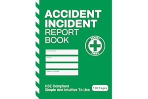 Accident and Incident Report Book: HSE Compliant Log Book for Workplace, School, Business; Health & Safety Reports; Large 8,5x11"