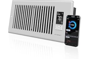 AC Infinity AIRTAP T4 Weiß, Booster-Lüfter mit leisem Register und Thermostatsteuerung. Heizung Kühlung AC Ventilator Passend für 10x25cm Registerlöcher