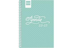 Finocam, Agenda 2022 2023 Cool Semana Vista Horizontal Septiembre 2022, Junio 2023 (curso lectivo), Julio y Agosto resumidos, Turquesa Español, PEQUEÑO, 8, 120x162 mm