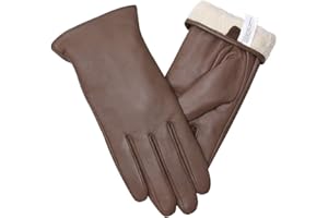 vislivin Cuero Guantes para Mujer Pantalla Táctil Guantes Cálidos de Invierno Dedo Completo Mujers Conducir Guantes Regalo