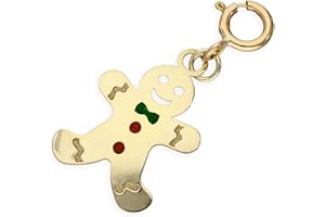 jewellerybox 9ct Gold Gingerbread Man Clip on Charm