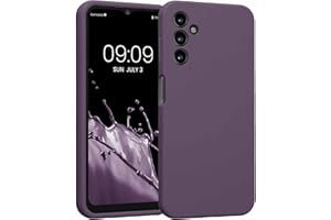 kwmobile Carcasa Compatible con Samsung Galaxy A14 5G Funda - Case TPU y Silicona con Interior de Microfibra - Suave Protector antigolpes para móvil - Iris pálido